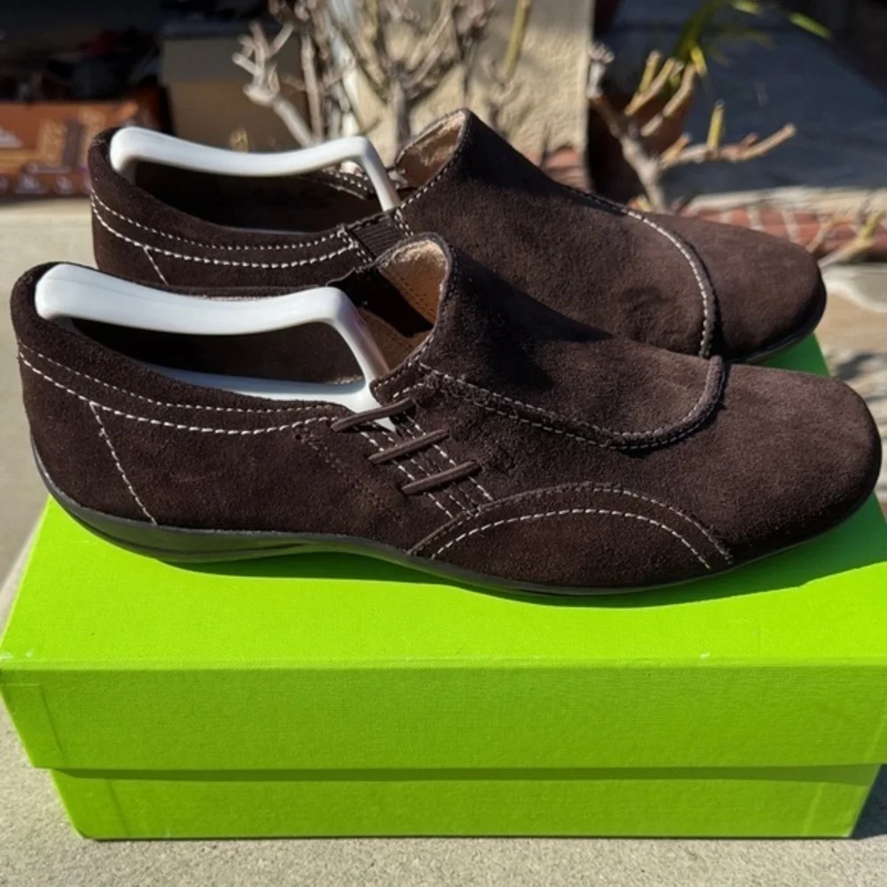 Naturalizer Chocolate Suede Slip-Ons